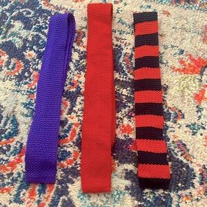 Polo Ralph Lauren Knit Silk Orange Tie Purple Tie Stripe Tie Trio Pack